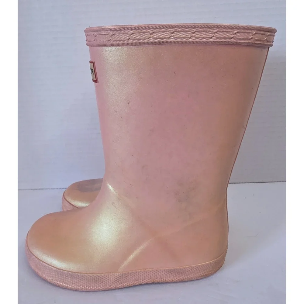 Hunter Kids First Classic Nebula Rain Boots Pink Iridescent US 8 UK 9 CALLOUT